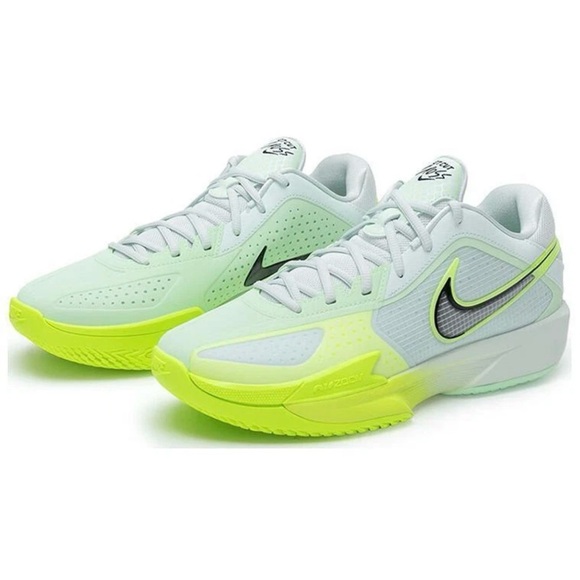 Nike White and Neon Yellow Athletic Shoes